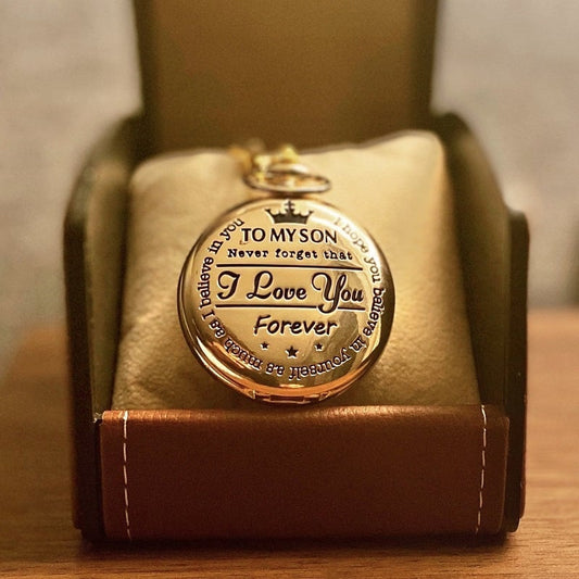 "TO MY SON\/ DAUGHTER\/ DAD" Quartz Pocket Chain Watch